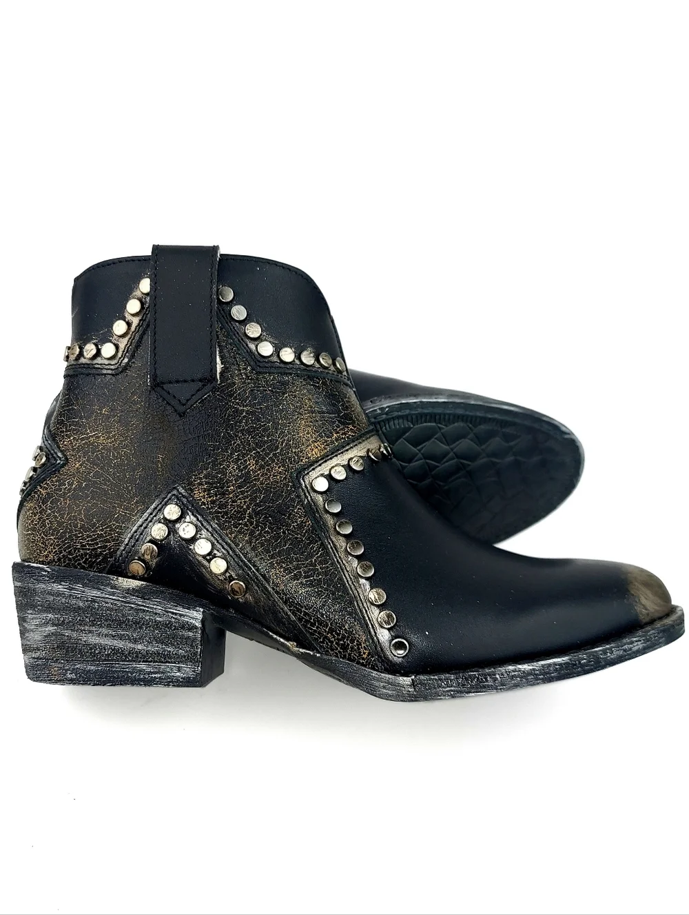 Corral Circle G Star Inlay Leather Ankle Boots 7 NWOT
